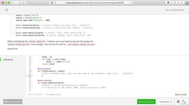 02 - A Full Python Refresher - 034 Solution to coding exercise @classmethod and @staticmethod смотреть онлайн