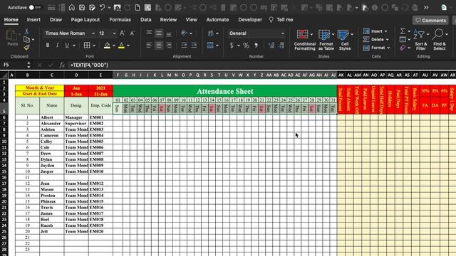 Attendance Sheet with SALARY Calculations / Fully Automated смотреть онлайн
