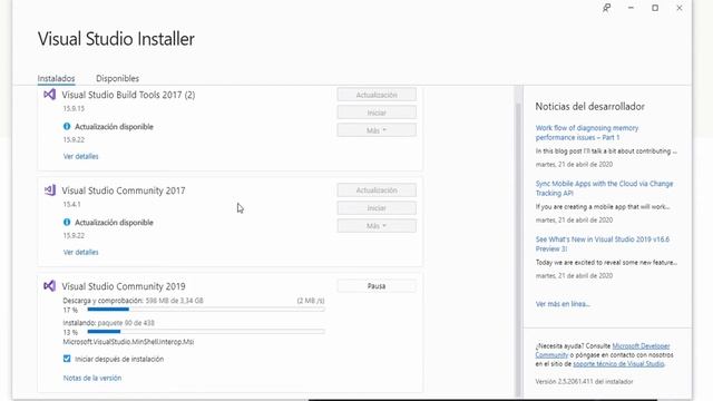 Instalación de Visual Studio 2019 en Windows 10 смотреть онлайн