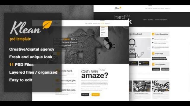 Preview Klean PSD Template Creative Creative - PSD Templates смотреть онлайн