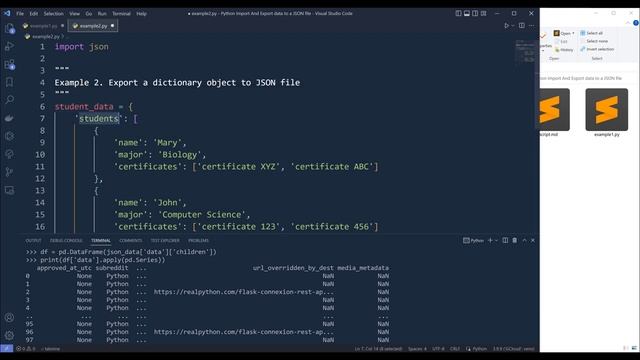 Import And Export Data To A JSON File In Python смотреть онлайн