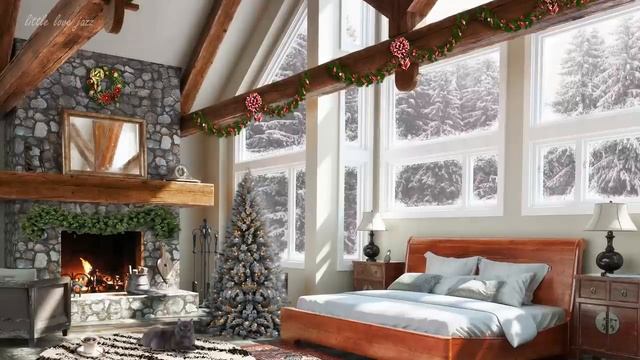 Christmas Morning Ambience - Warm Christmas Ambience with Smooth Jazz, Fireplace Sounds, Snowfall смотреть онлайн