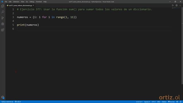 Python - Ejercicio 377: Usar la Función sum() para Sumar Todos los Valores de un Diccionario смотреть онлайн