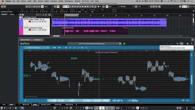 Fast Vocal Tuning In Cubase Using RePitch