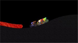 Escape from the Lava 3 - Survival Bicycle Race in Algodoo