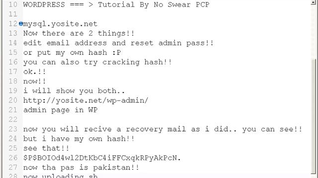 Hacking WordPress on access to database - Tutorial bY No Swear PCP смотреть онлайн
