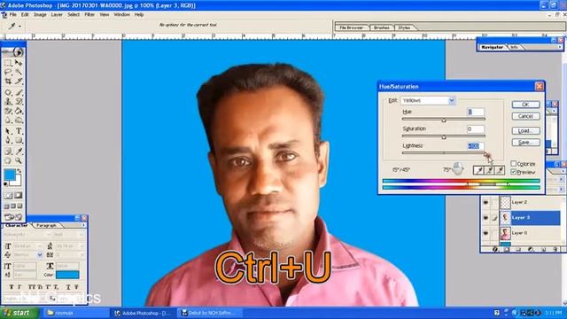 Photo Retouching And Red Yellow Color Remove In Face By Photoshop 7