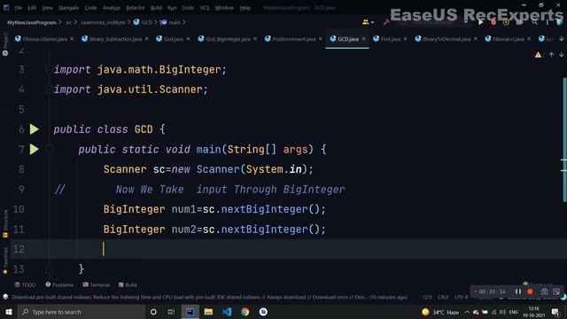 GCD | Using BigInteger In JAVA | Java Programming смотреть онлайн