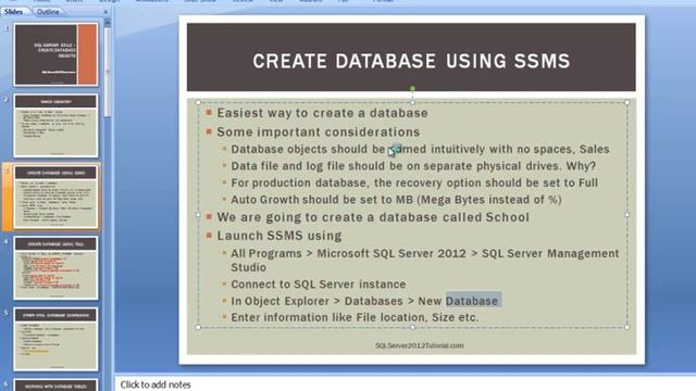 MS SQL Server 2012 Training for Beginners - Creating Database Objects - Part 1/5 смотреть онлайн