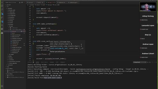 110223 COSC 1337 C++ ATM example use unique pointers смотреть онлайн