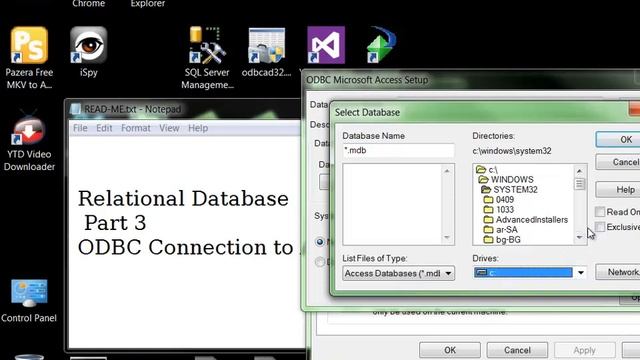 RELATIONAL DATABASE (RDB) - PART 03 - ODBC Connection to Microsoft Access under Windows 7 (64-bit) смотреть онлайн
