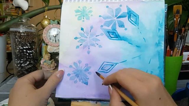 ? Как нарисовать хрустальную снежинку. смотреть онлайн