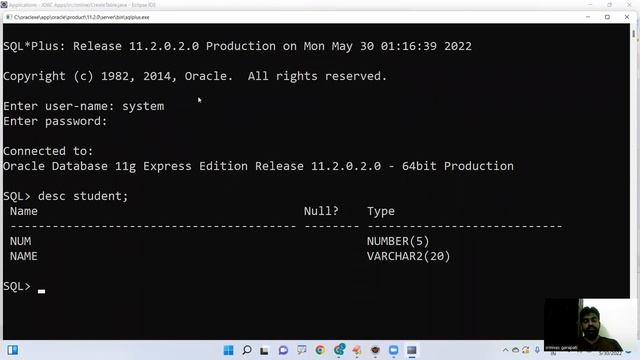 Create Table in Oracle Database from JDBC | Ameerpet Technologies | By Srinivas смотреть онлайн