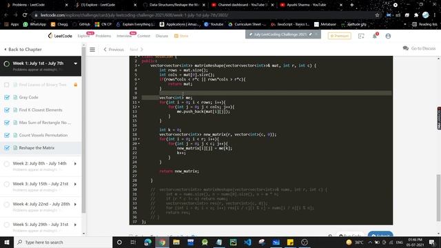 Reshape the Matrix?? | Brute + Optimal | Leetcode 566 | Easy | C++ | Python | 2 Approach + Code смотреть онлайн