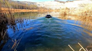 Прикормочный Кораблик d16+эхолот deeper chirp+2 Обзор на воде. Вольск Карьер.