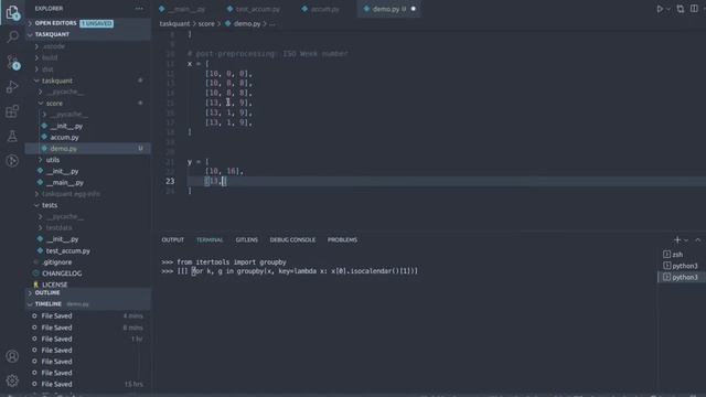 How to create Rolling Sum grouped by weeks (ISOWeek) with just Python (no pandas) смотреть онлайн