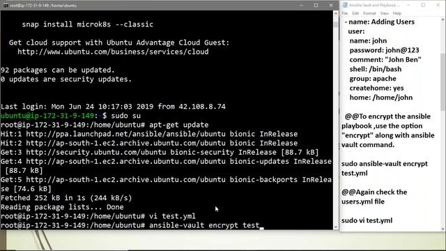 Ansible vault and playbook encryption смотреть онлайн