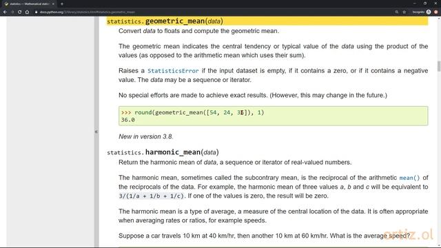 Python - Ejercicio 192: Calcular la Media Geométirca y la Media Armónica con el Módulo statistics смотреть онлайн