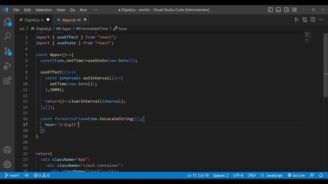 How to create Digital clock with react and css смотреть онлайн