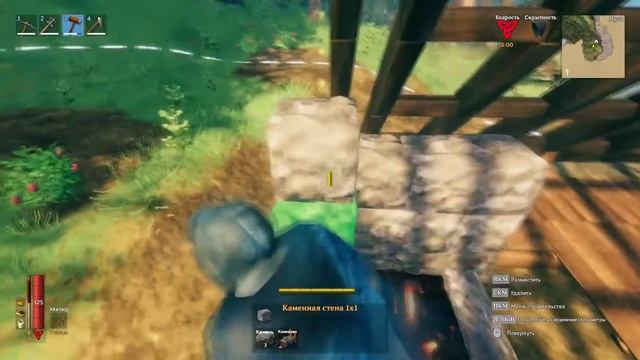 Треугольный дом-шалаш в Valheim смотреть онлайн