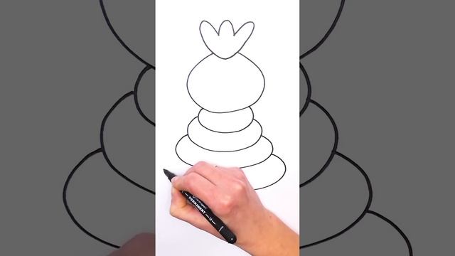 Простая техника рисования детей | раскраска Игрушка Пирамидка | Раскраски Малышам. смотреть онлайн