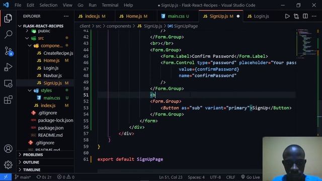 Build A Full-Stack Web Application with Flask And ReactJS - Part 7 Create the login and SignUp For смотреть онлайн