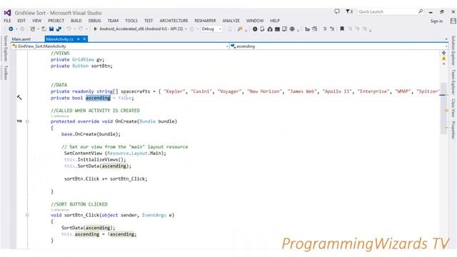 Xamarin Android Gridview - Sort Ascending and Discending смотреть онлайн