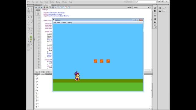 4) Actionscript 3.0 ( реализация прыжка для игры ) смотреть онлайн