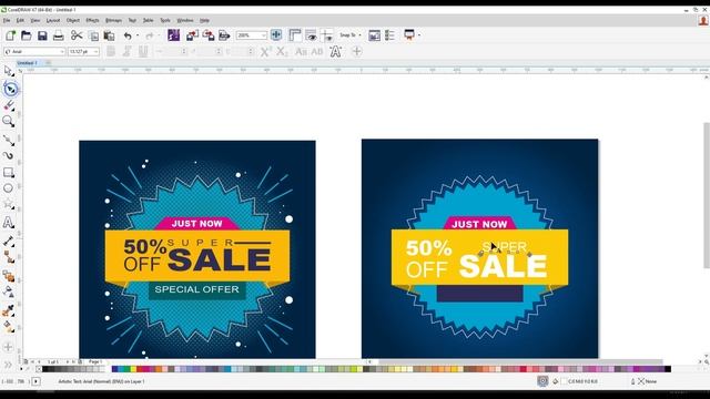 Special Offer Web Banner Design in CorelDRAW | CorelDRAW in Telugu смотреть онлайн