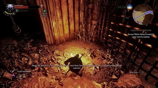 Witcher 3 - Count Reuven's Treasure - Search the Sewer Room for Evidence смотреть онлайн