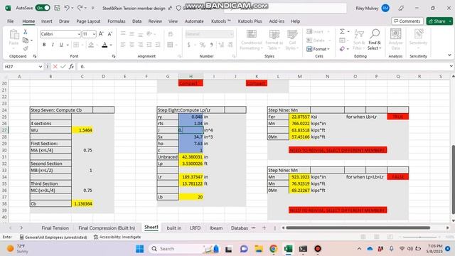 Steel Beam Design Excel Calculator смотреть онлайн