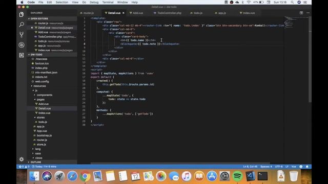 Aplikasi ToDo Laravel 5.8 & Vue.js #6 - Details смотреть онлайн