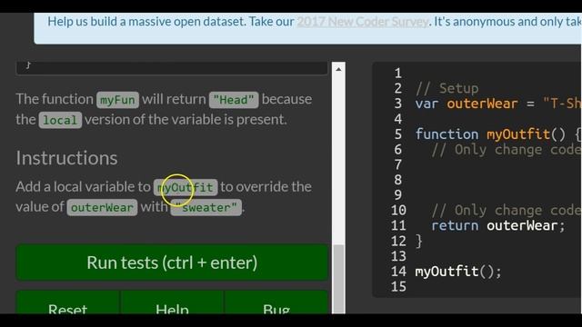 Global vs Local Scope in Functions, freeCodeCamp Basic Javascript смотреть онлайн