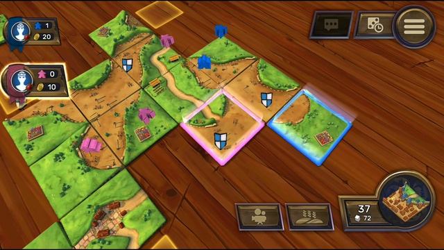 Играем вдвоем на смартфоне в настольную игру Каркассон смотреть онлайн