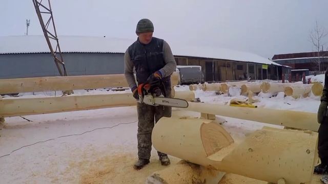 Строим сруб из Сибирского кедра. Cedar log cabin from Russia. смотреть онлайн