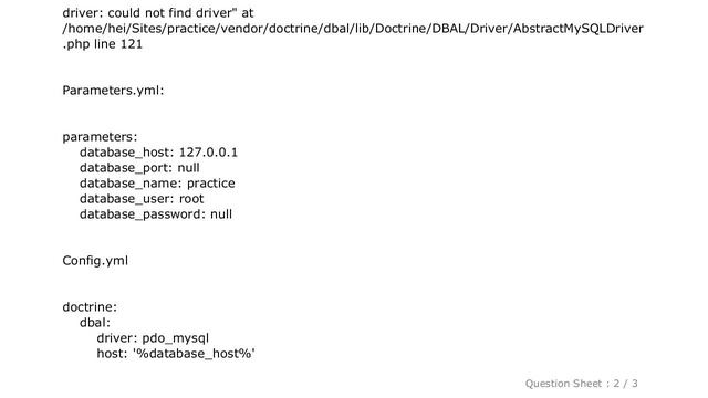 MySQL : Symfony 3 - An exception occurred in driver: could not find driver смотреть онлайн
