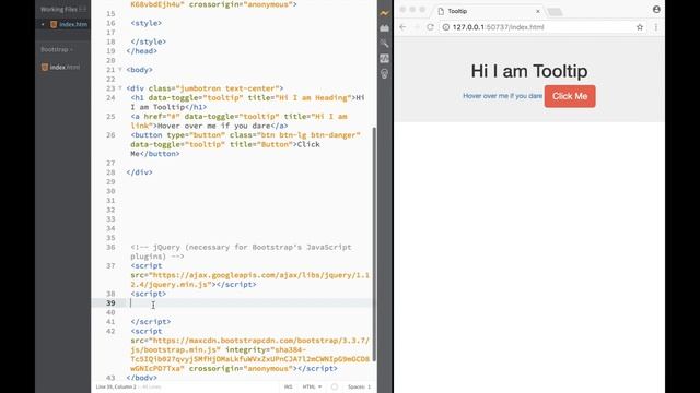 Bootstrap Tutorial for Beginners - Bootstrap Tooltip смотреть онлайн
