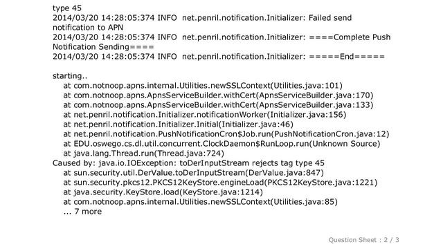 iOS : Push notification - Caused by: java.io.IOException: toDerInputStream rejects tag type 45 смотреть онлайн