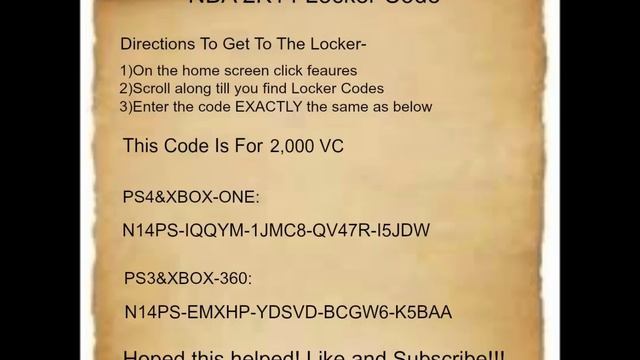 NBA 2K14 Locker Codes-2,000VC смотреть онлайн