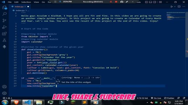 Calendar | GUI Calendar | Python Tutorial смотреть онлайн