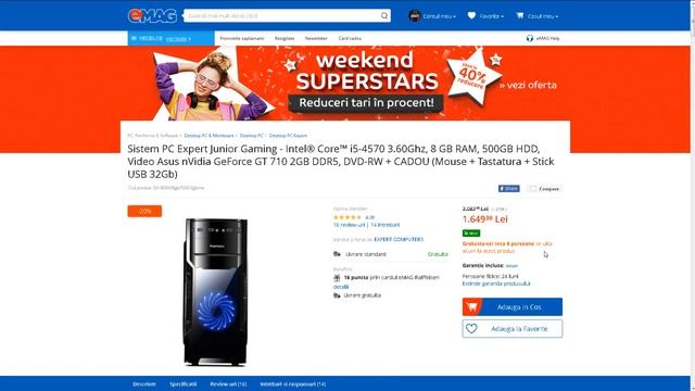 Sistem PC Expert Junior Gaming - Intel® Core™ i5-4570 3.60Ghz, 8 GB RAM, 500GB HDD + CADOU смотреть онлайн