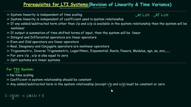 Prerequisites for LTI Systems (Revision of Linearity & Time Variance) смотреть онлайн