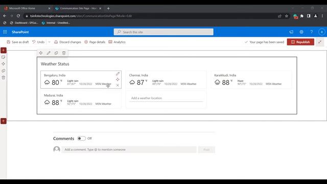 SharePoint Online Weather Web Part смотреть онлайн