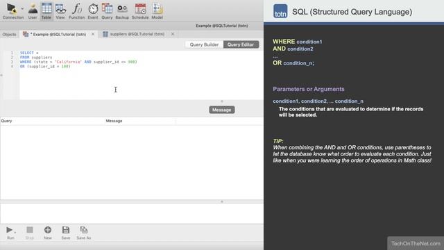 How to use the AND Condition with the OR Condition in SQL смотреть онлайн