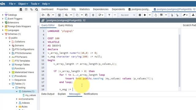 How To Pass Array As Parameter Into A Stored Function/Procedure In PostgreSQL plpgsql Using pgAdmin смотреть онлайн