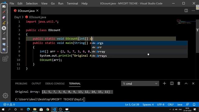 Count of Even and Odd Elements of Array || Programming in Java смотреть онлайн