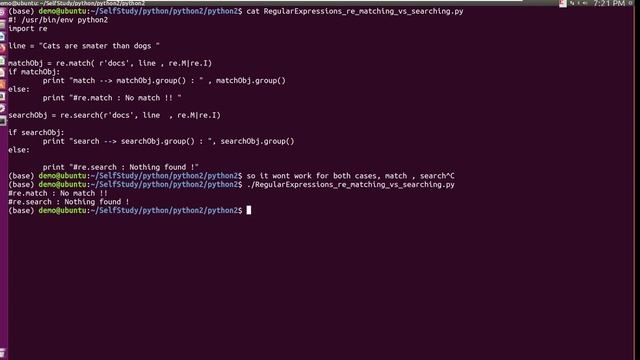 python2 regular expressions re match vs search смотреть онлайн