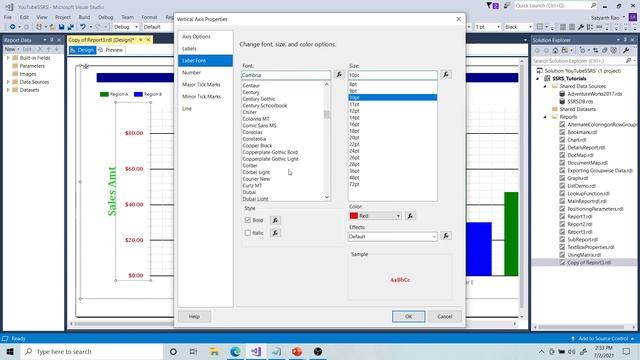 39 SSRS - Axis Properties in Chart in SSRS (SQL Server Reporting Services) смотреть онлайн