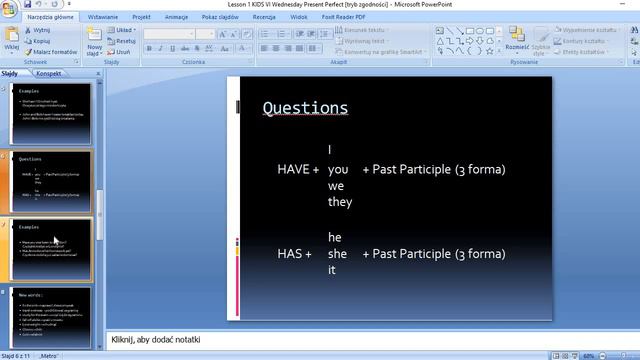 Lekcja 1 Present Perfect KIDS VI Wednesday смотреть онлайн