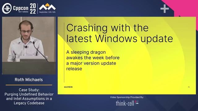 Purging Undefined Behavior & Intel Assumptions in a Legacy C++ Codebase - Roth Michaels CppCon 2022 смотреть онлайн